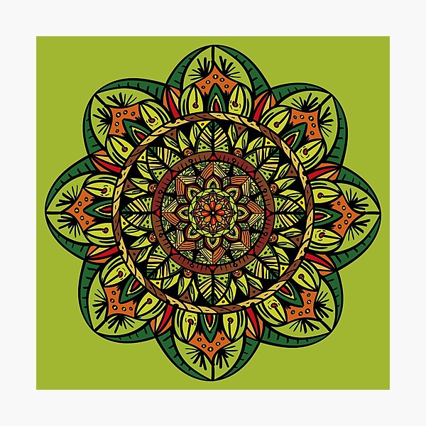 Tropical Jungle Mandala Lámina fotográfica