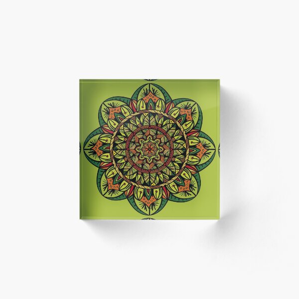 Tropical Jungle Mandala Acrylic Block