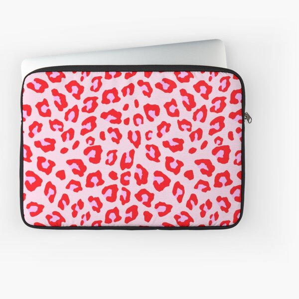 Leopard Print - Red And Pink Laptop Sleeve