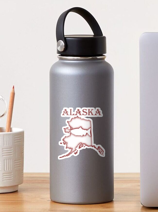 State of Alaska Salmon Fishing shirt Sticker for Sale by AlaskaCC