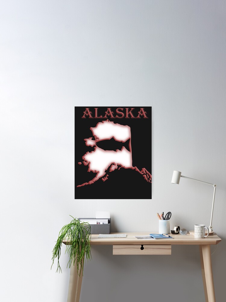 State of Alaska Salmon Fishing shirt Poster for Sale by AlaskaCC