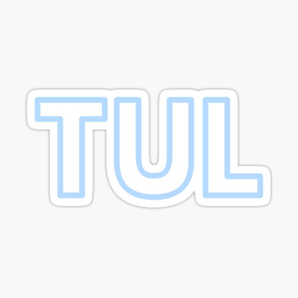 TUL • TULSA, OKLAHOMA AIRPORT • COLUMBIA BLUE • OUTLINE Sticker