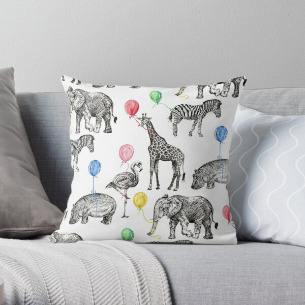 18 x 18 Throw Pillows (2) - Custom Giraffe Pattern - Animal Social