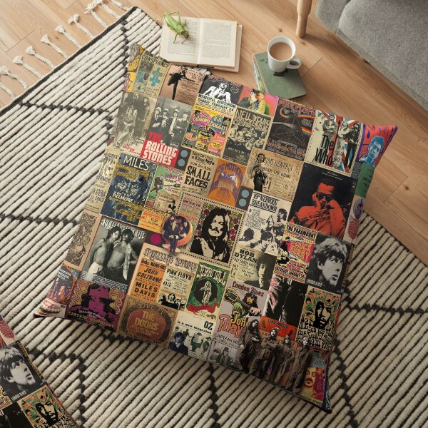 Rock n' roll stories Floor Pillow