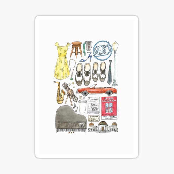 La La Land Illustration Jazz Saxophone Music Musical Sticker