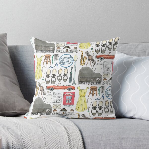 La La Land Illustration Jazz Saxophone Music Musical Throw Pillow