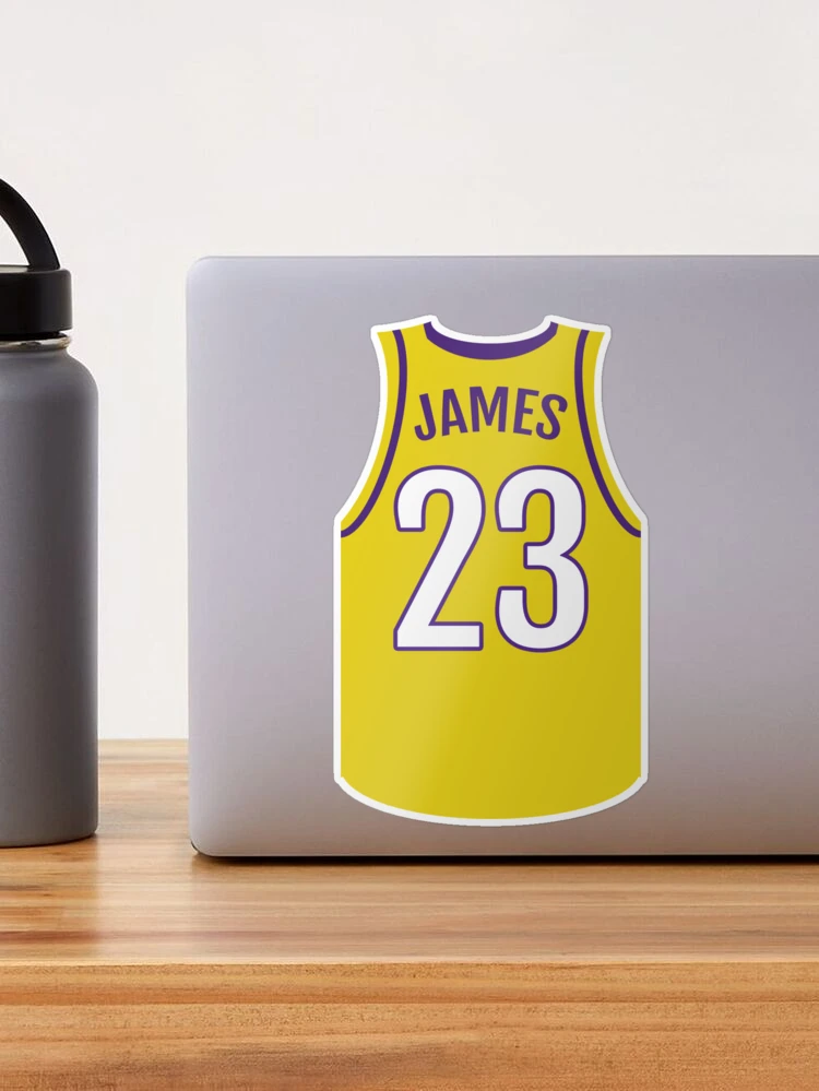 Lebron James Lakers Jersey Sticker for Sale by jonkiwi