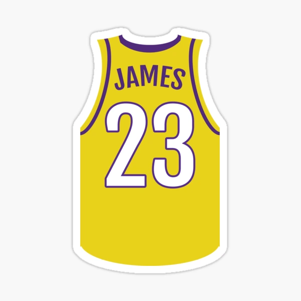 Lebron James Jersey Lakers #23 Sticker for Sale by Lumared