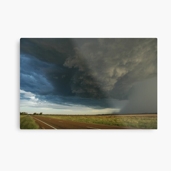 Outback Thunderstorm Moree Road Metal Print