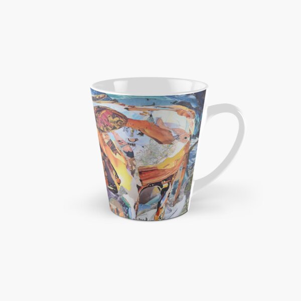 Colorful Cow Art Collage by CE White Tall Mug