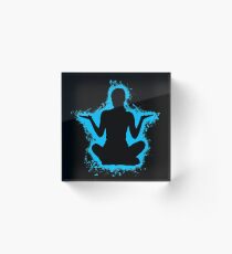 Silhouette young lightblue and black silhouette Acrylic Block