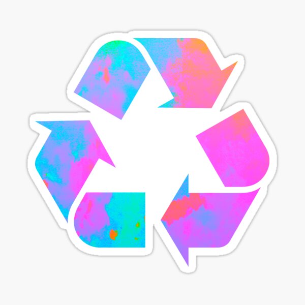 colorful recycle logo Sticker