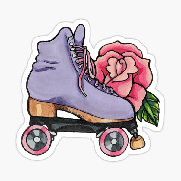 Grosgrain Ribbon Roller Skates Skating on Polka Dot Lavender Peace Sign 7/8" Grosgrain Ribbon Roller Skates Skating on Polka Dot Lavender Peace Sign 7/8"