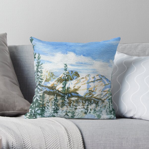 Snowshoeing Lower Chester Trail II Throw Pillow