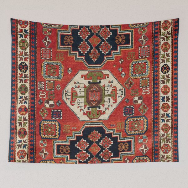 Aperçu de l'œuvre Tapis Tribal Lori Pambak Kazak créée et vendue par Vicky Brago-Mitchell®.