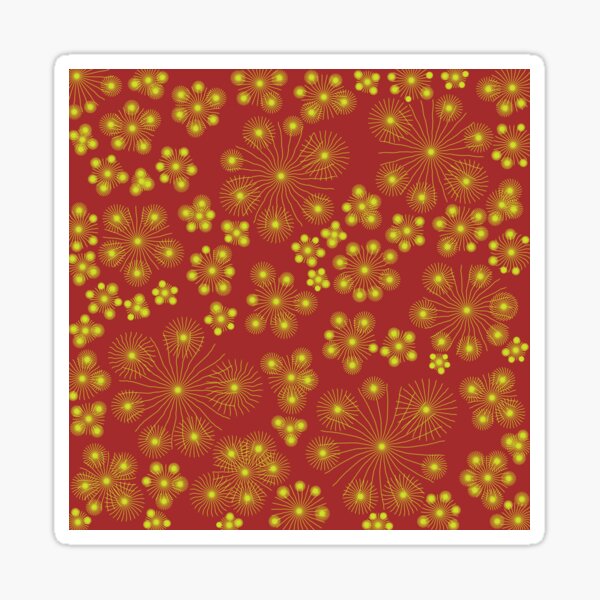 Pretty Sun Bursts Abstract Art Pattern Design Sticker