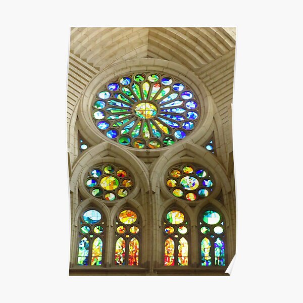 Stained Glass Window, Sagrada Familia, Barcelona Poster