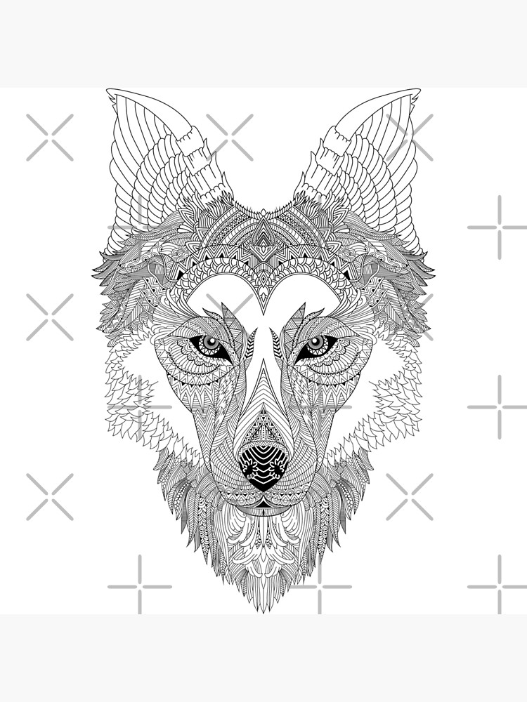 "Mandala Wolf" Metallbild von Yorkx | Redbubble