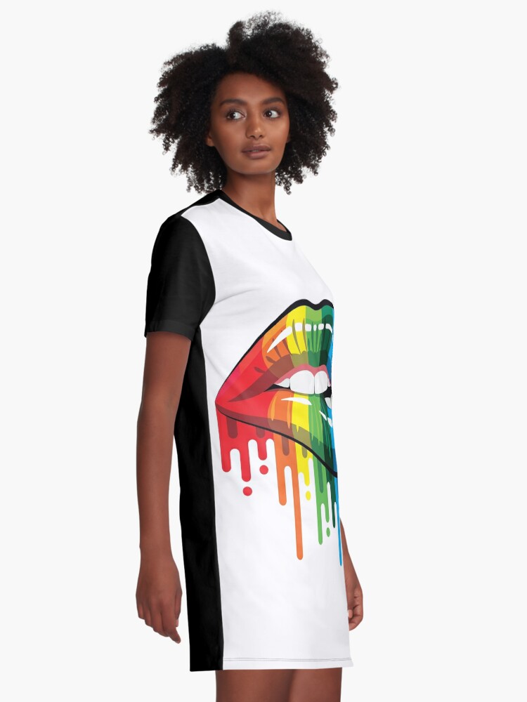 lips t shirt dress