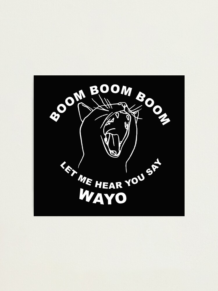 Boom Boom Boom Let Me Hear You Say Wayo Photographic Print By