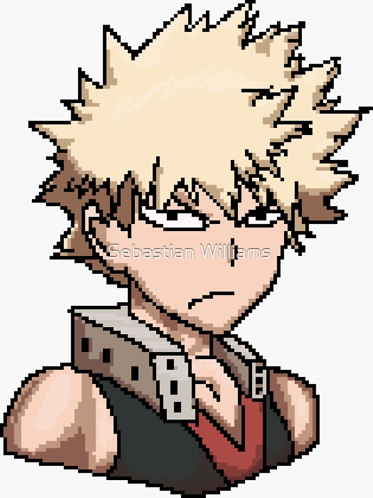 "Pixel Bakugo" Sticker by Demonaru | Redbubble