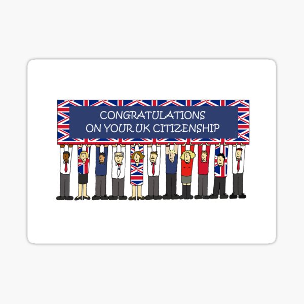 Item preview, UK Citizenship Congratulations Cartoon Group of People designed and sold by KateTaylor.