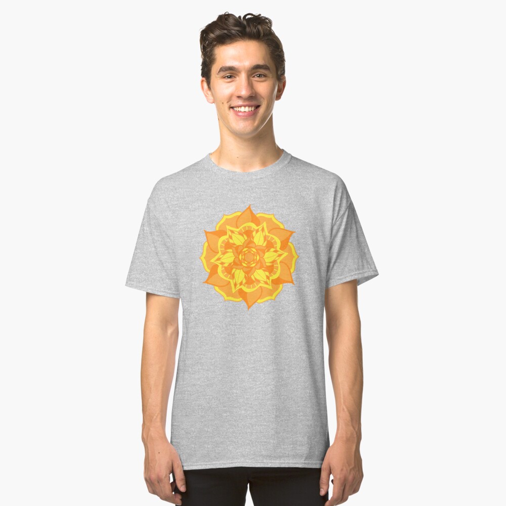 Orange Twirl Mandala Classic T-Shirt