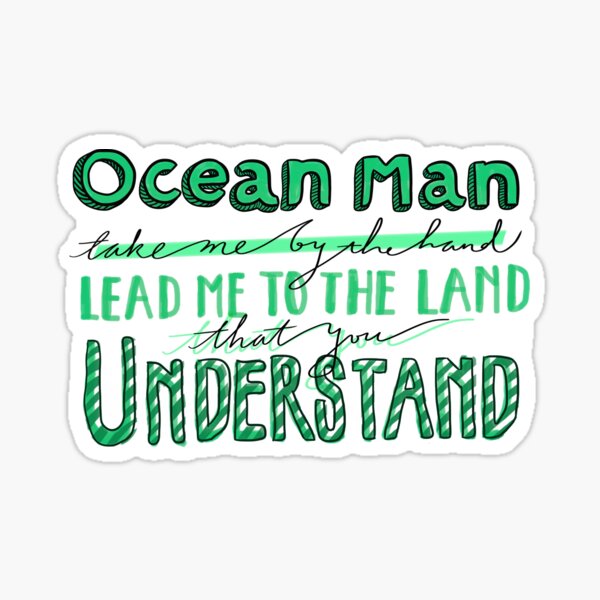 Ocean Man Stickers Redbubble - ocean man full song roblox id