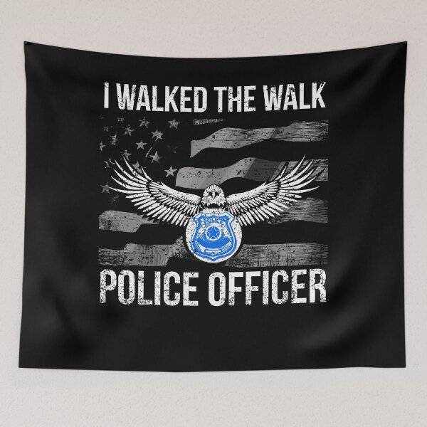 Artikelvorschau, Ich ging das Walk Flag Police T Shirt mit Abzeichen entworfen und verkauft von shoppzee.