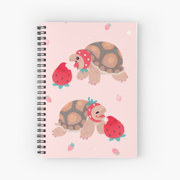 Tortoises love strawberries Spiral Notebook