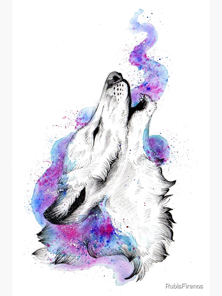 Wolf Illustration Greeting Card Canadian Card Original Design Animal Gift 5 x 7 Greeting Cards Howling Wolf Blank Card