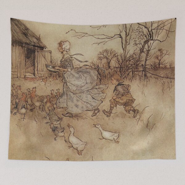Item preview, Feeding the ducks and chickens - Arthur Rackham designed and sold by Vintage Designs +.