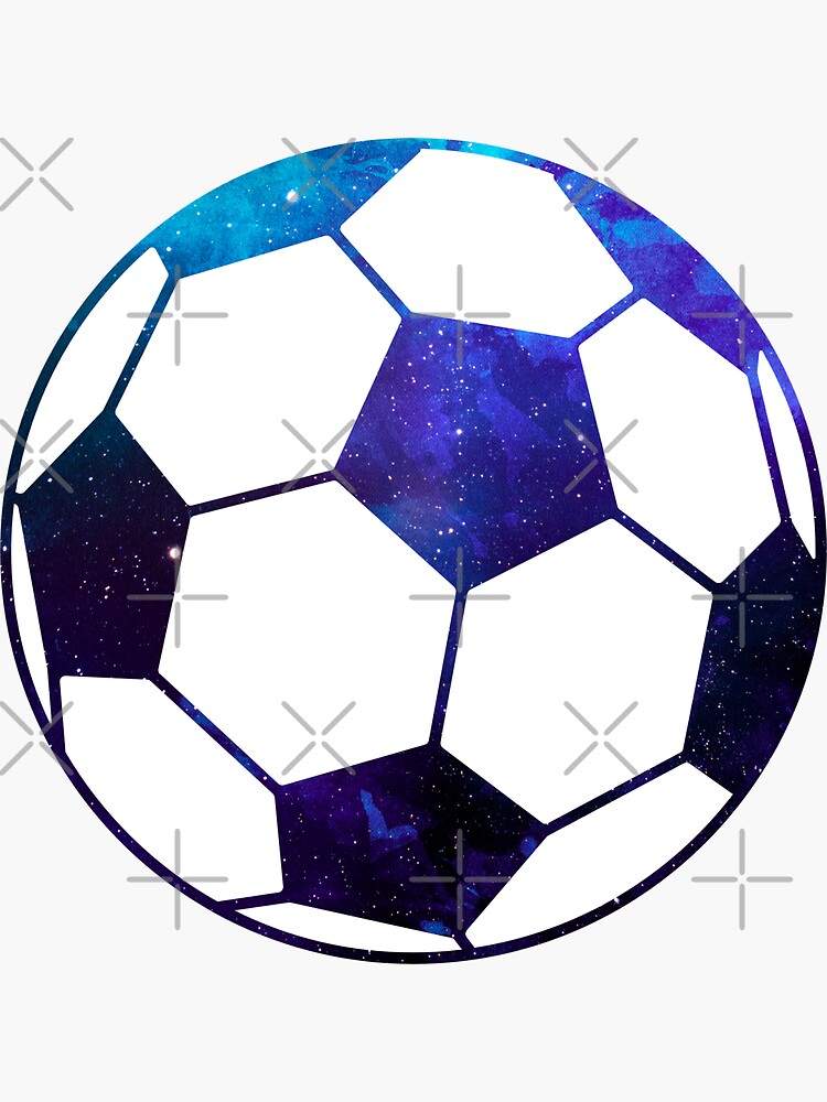 "Galaxy Soccer Ball Blue Purple Nebula" Stickers by Distrill Redbubble