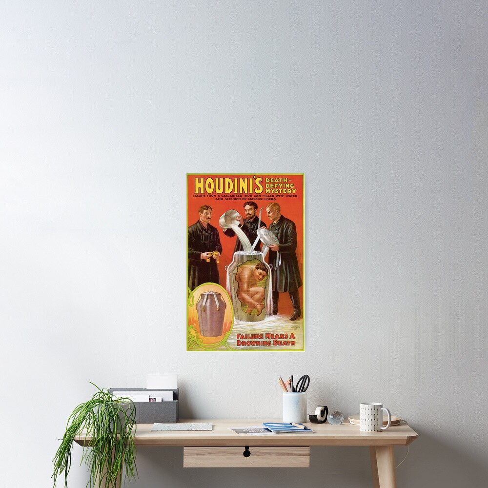 Harry Houdini Milk Can Escape Poster Poster By Themasters Redbubble