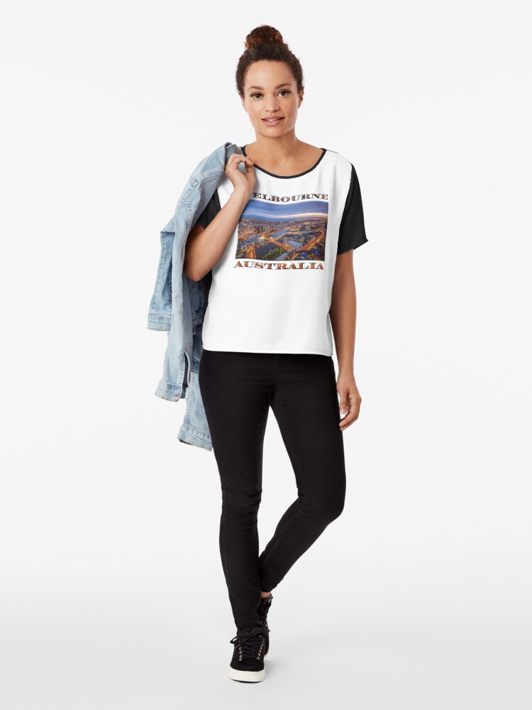 Alternate view of Stunning Melbourne (poster on white) Chiffon Top