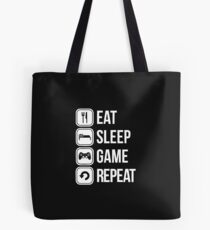 eat sleep game repeat Tote Bag