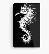 Sea horse black and white Metal Print