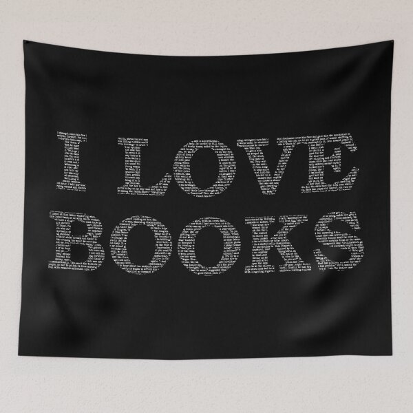 Item preview, I Love Books Typography White designed and sold by cahunc.