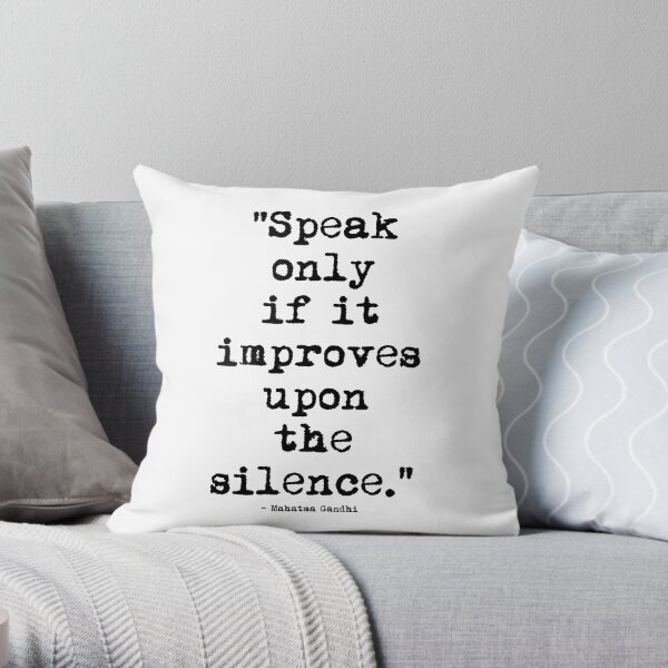 Mahatma Gandhi Silence Throw Pillow