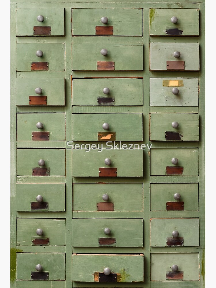 Wooden cabinet with drawers Stock Photo by sergeyskleznev