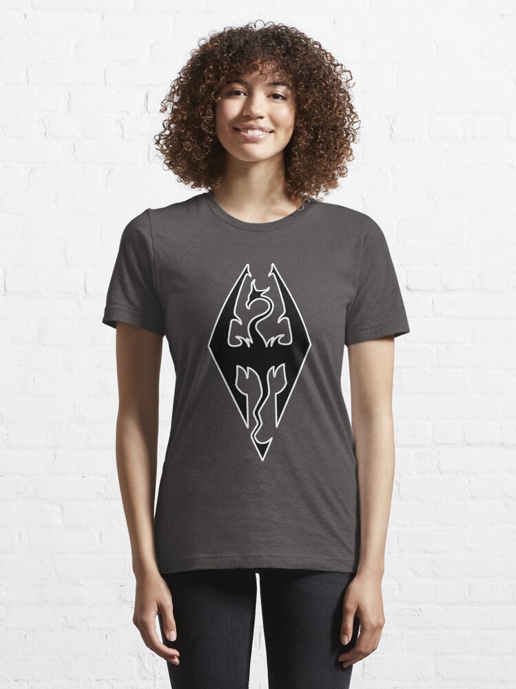 Alternate view of Skyrim logo design Essential T-Shirt