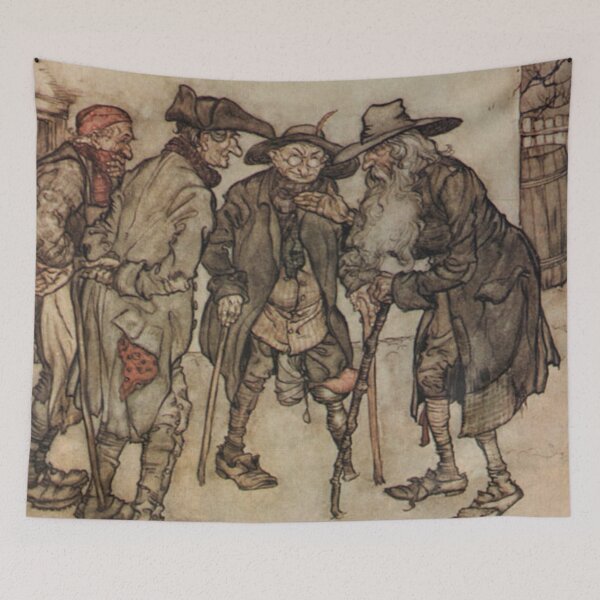 Item preview, Group of old fellows illustration by Arthur Rackham from 'Ripp van Winkle' designed and sold by Vintage Designs +.