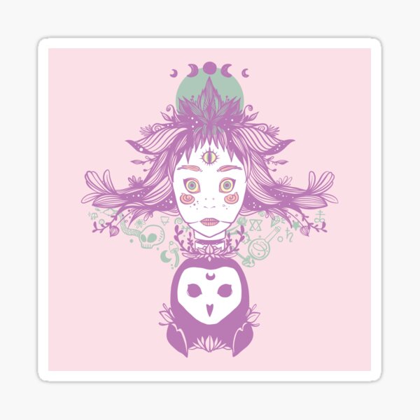 Item preview, Third Eye Witch With Owl Fantasy Art designed and sold by cellsdividing.