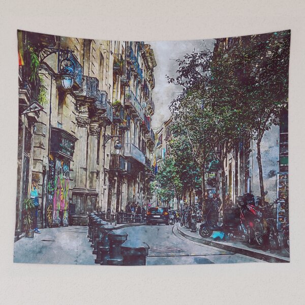Item preview, Barcelona, Streets designed and sold by AM FineArtPrints.