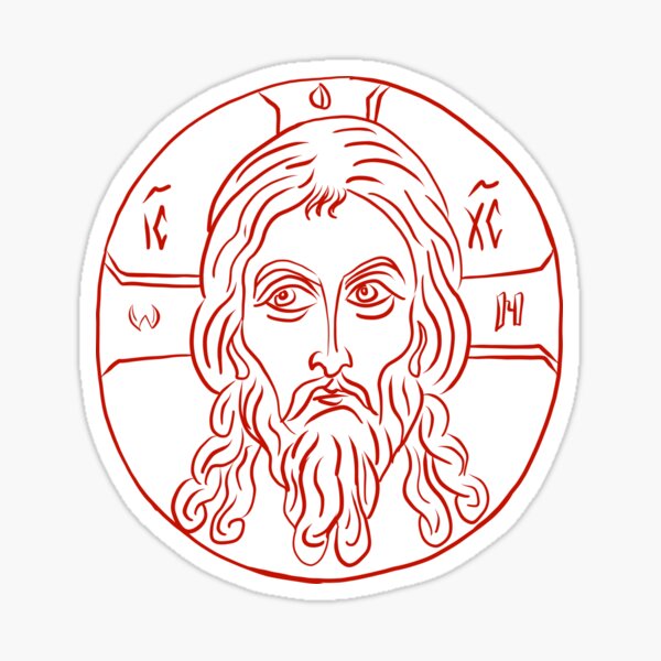 Face of Christ- Red Sticker
