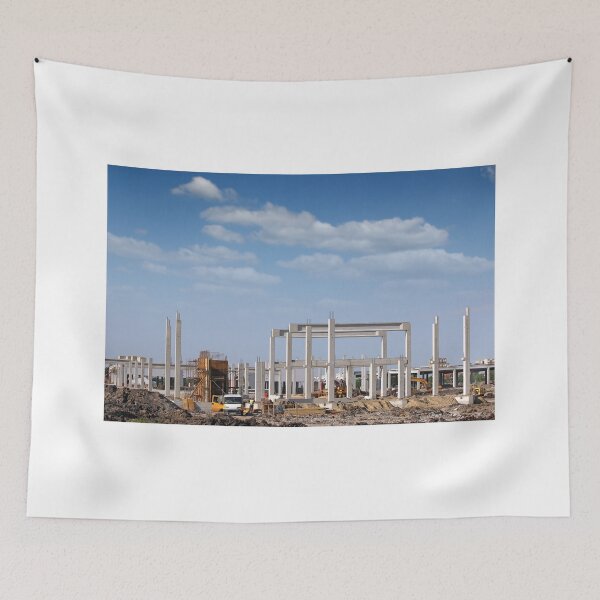 Item preview, construction site with workers and machinery designed and sold by goceris.