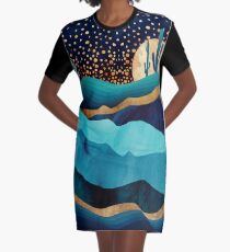 Vestido camiseta Noche del desierto de índigo