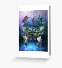 Dream Catcher - Spirit Of The Dragonfly Greeting Card