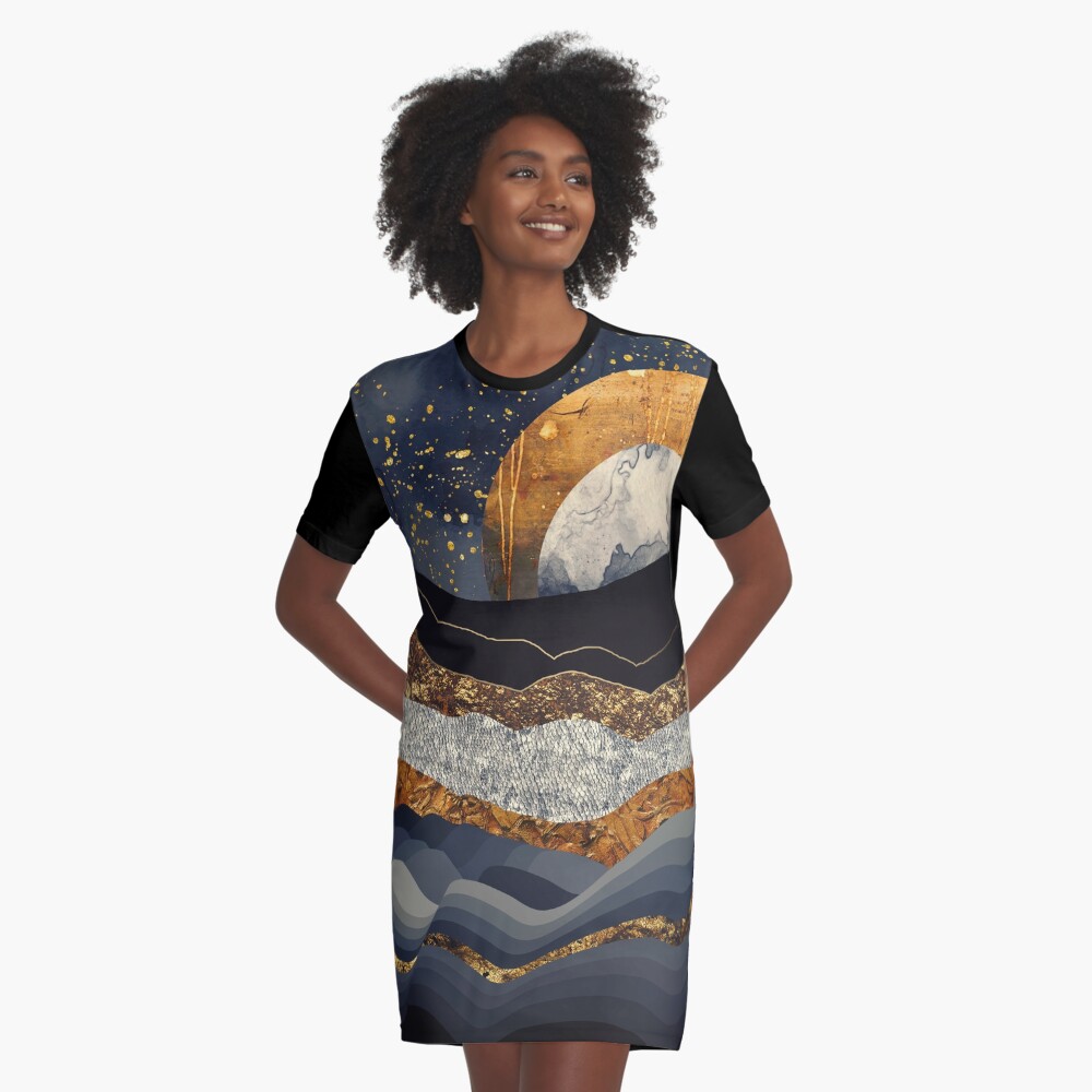 metallic shirt dress