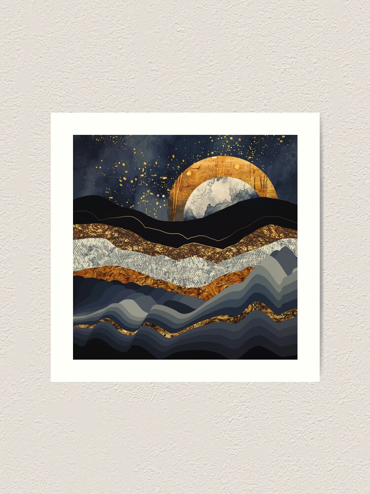 Alternate view of Metallic Mountains Art Print